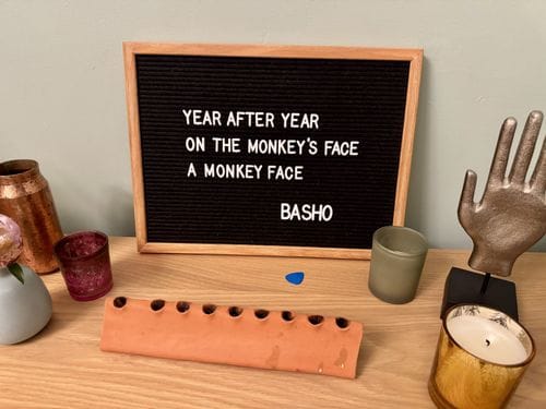 Seasonal haiku board in your house