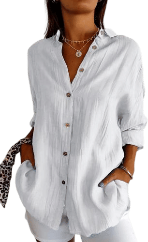 White Linen Button Up