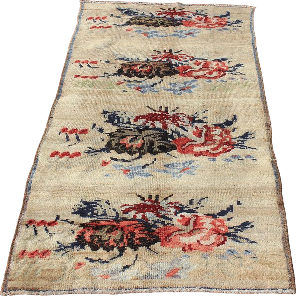 Antique Oushak Carpet, 2.7"x6.6" feet,84x200 cm,Anatolian Carpet Rug,Handmade Rug,Vintage Rug,Oushak Rug,Home Decor Turkish Rug