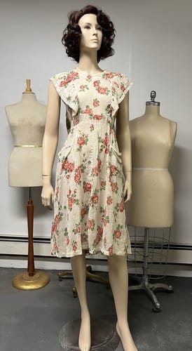 Vintage 1930s Floral Pinafore Dress