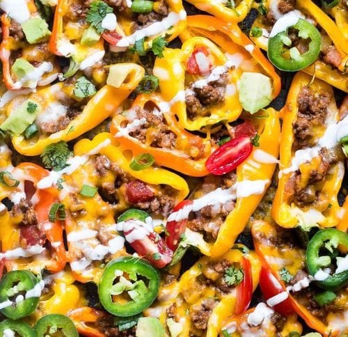loaded bell pepper nachos