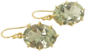 18k Green Amethyst Earrings