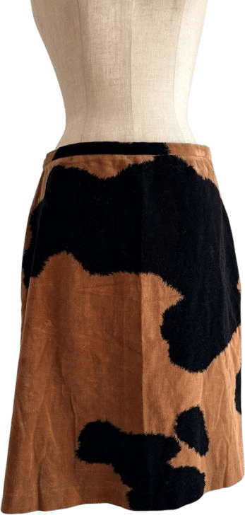 Vintage 90s Cow Print Pencil Skirt