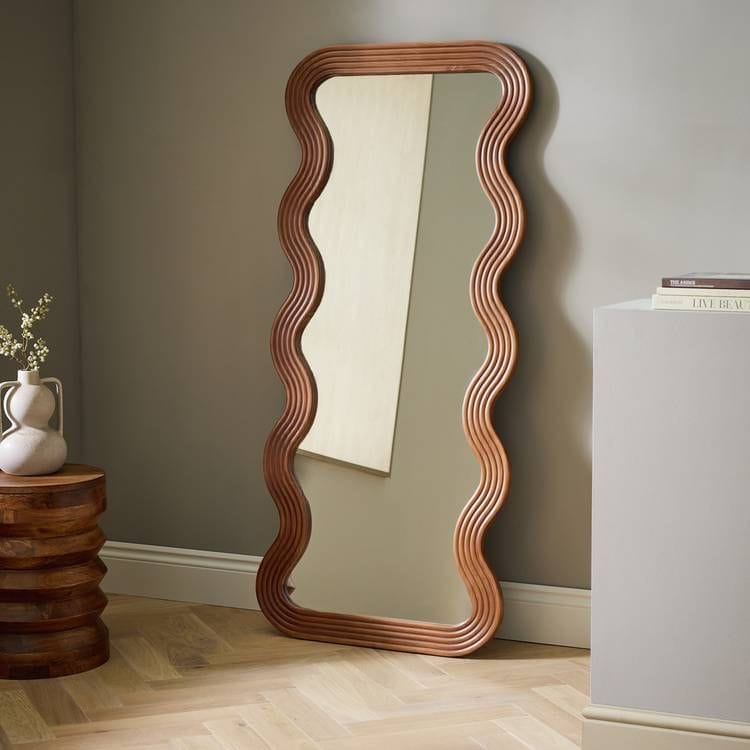 Habitat Wavy Wooden Full Length Mirror - 150x68cm