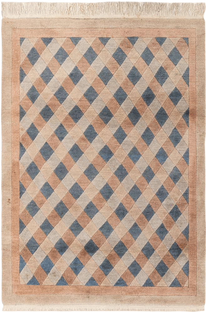 4' 7" x 6' 4" Hand Knotted Tibet Wool Rug (Semi Antique)