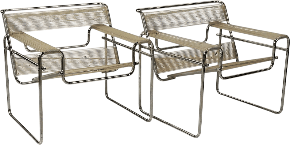Pair of "Spaghetti" Wassily Chairs