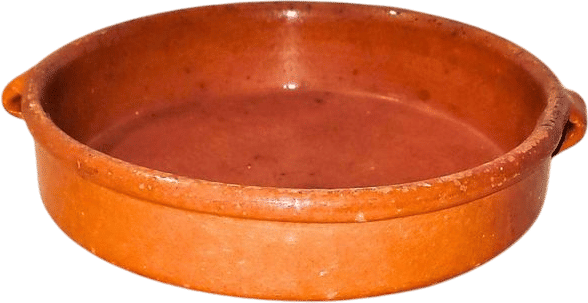 Antique terracotta baking dish with handles – Rustic French cookware – Country chic kitchen decor – Vintage oven-safe pot
