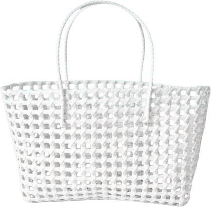 White Jelly Basket Tote