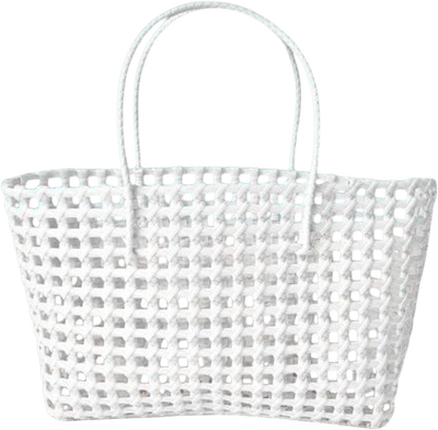 White Jelly Basket Tote