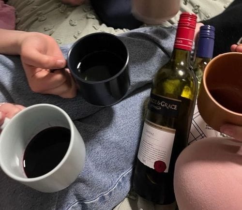 wine in a mug