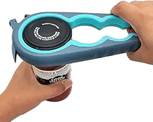 Otstar Jar Opener Bottle Opener and Can Opener for Weak hands, Seniors with Arthritis and Anyone with Low Strength, Mutil Jar Opener Get Lids Off Easily (Blue and Grey)