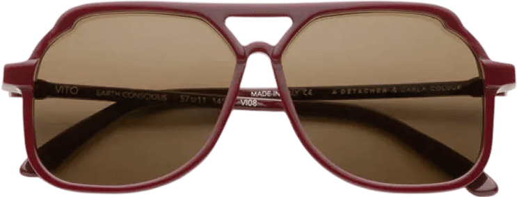 Vito Oxblood Red Aviator Sunglasses