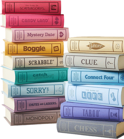 Vintage Bookshelf Board Games Bundle