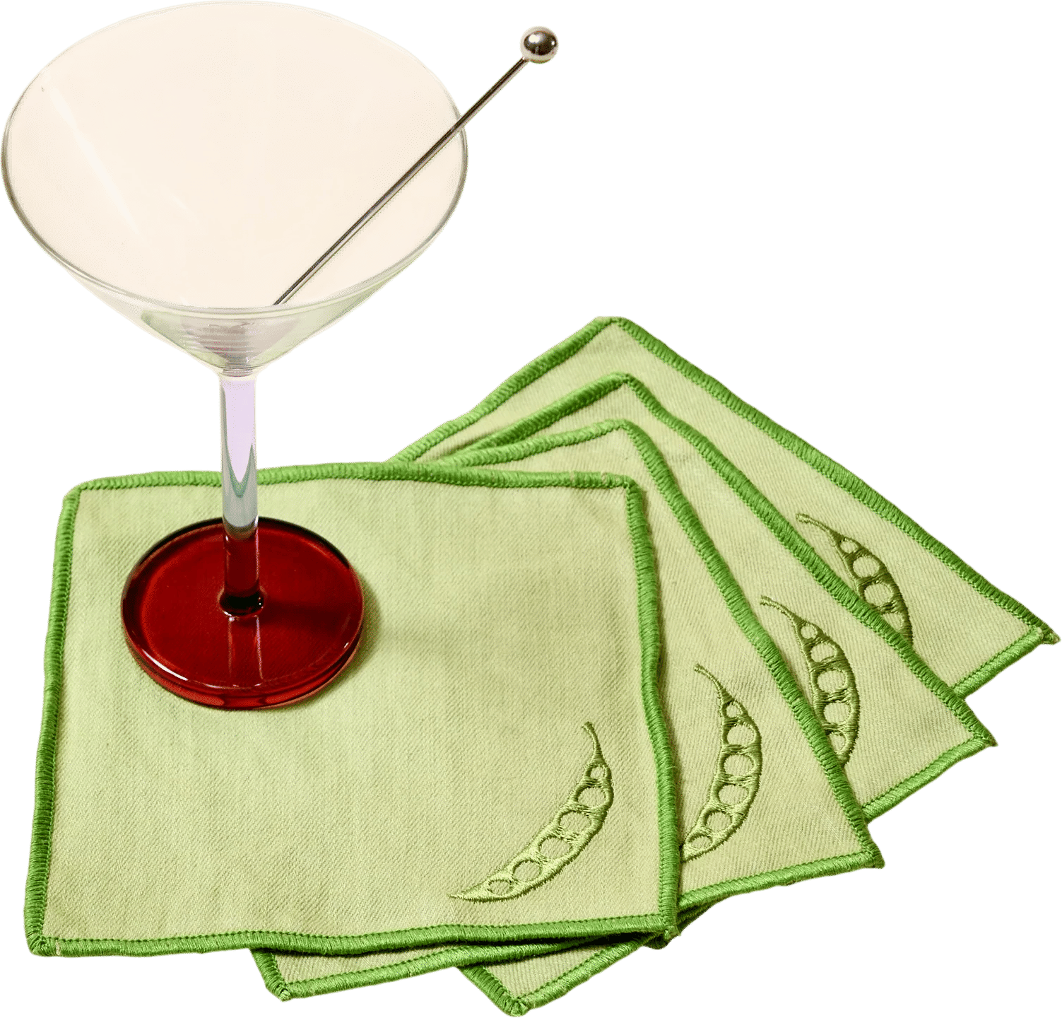 Embroidered cocktail napkins.