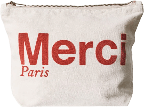 Merci - Cotton pouch - Cream & Wine