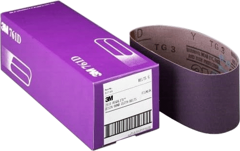3M 81412 3" x 24" 80 Grit Purple Cloth Sanding Belts (761D) - 5 Belts per Package