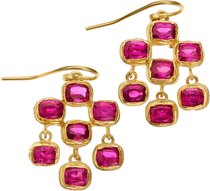 Old Cut Ruby Earrings