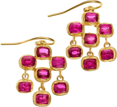 Old Cut Ruby Earrings