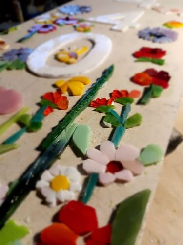 Sequential Glass Art Mosiac & Rustic Rosemaling