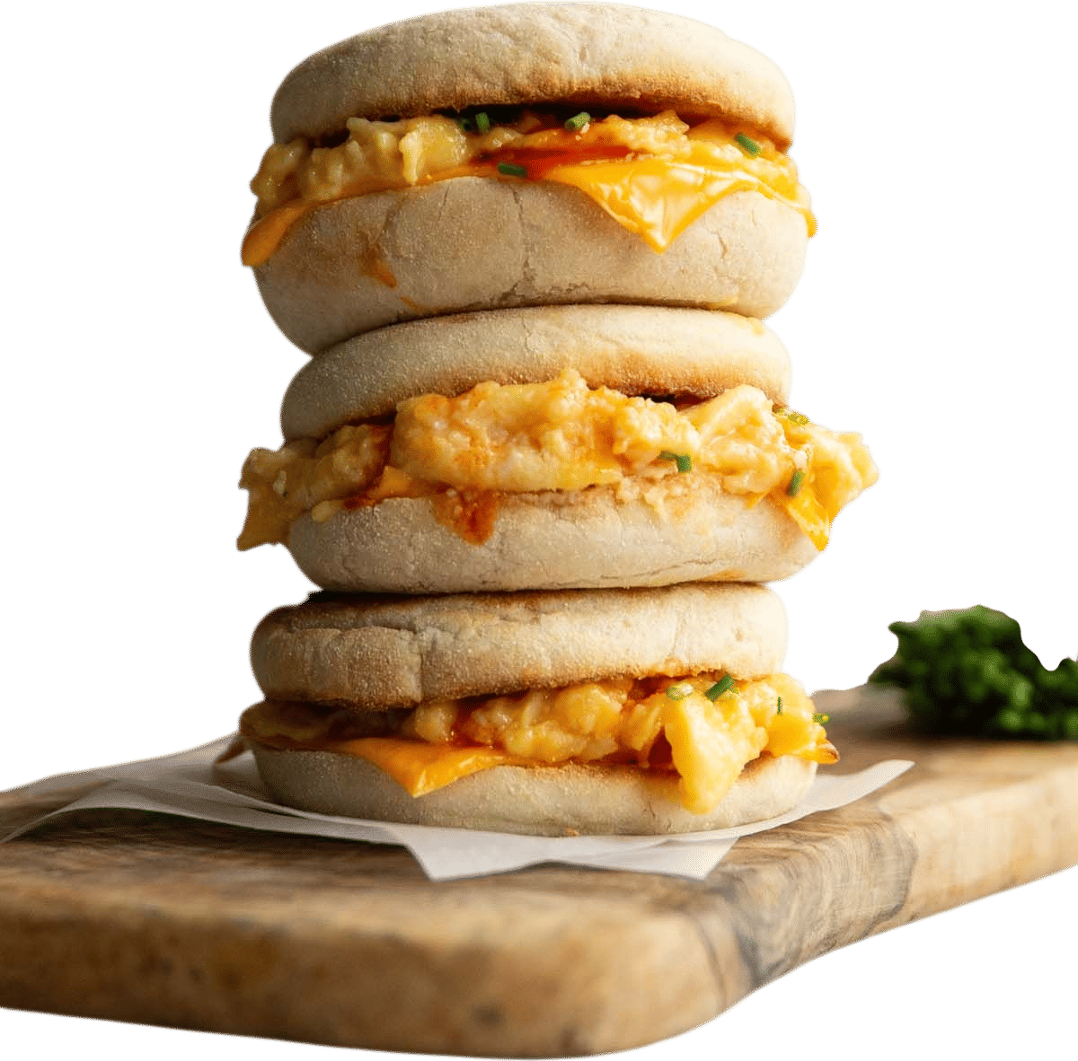 English muffin egg sandwich