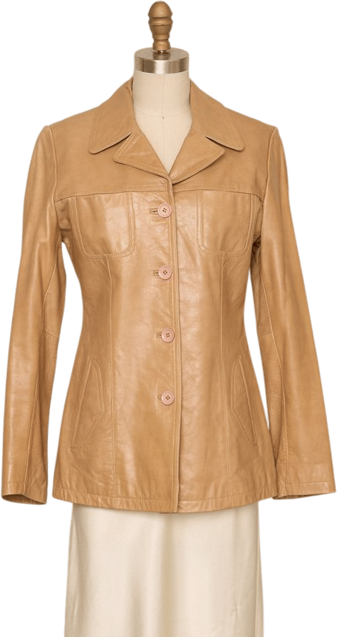 Anfum Tan Leather Jacket | Khata Space