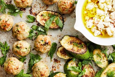Chicken-Zucchini Meatballs With Feta Recipe