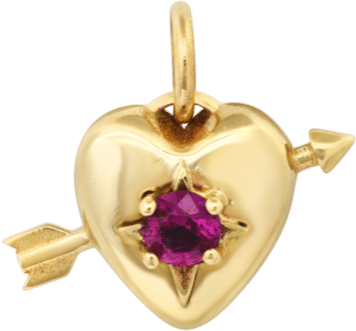 Kimberly Doyle Jewelry Gold Heart & Arrow Ruby Charm