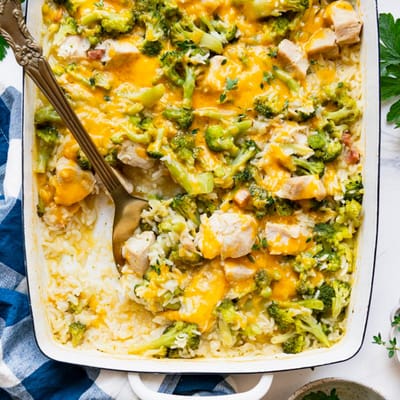 Dump and Bake Chicken Broccoli Rice Casserole Recipe