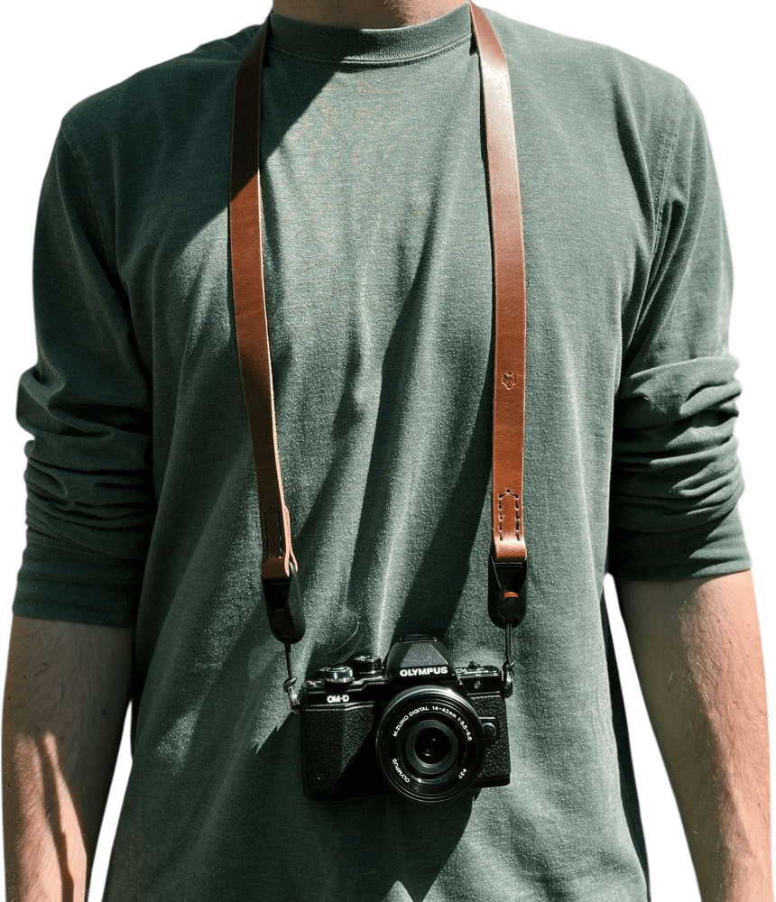 Leather camera strap