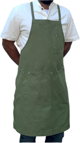 Dark Green Full Back Cross-Back Apron 
