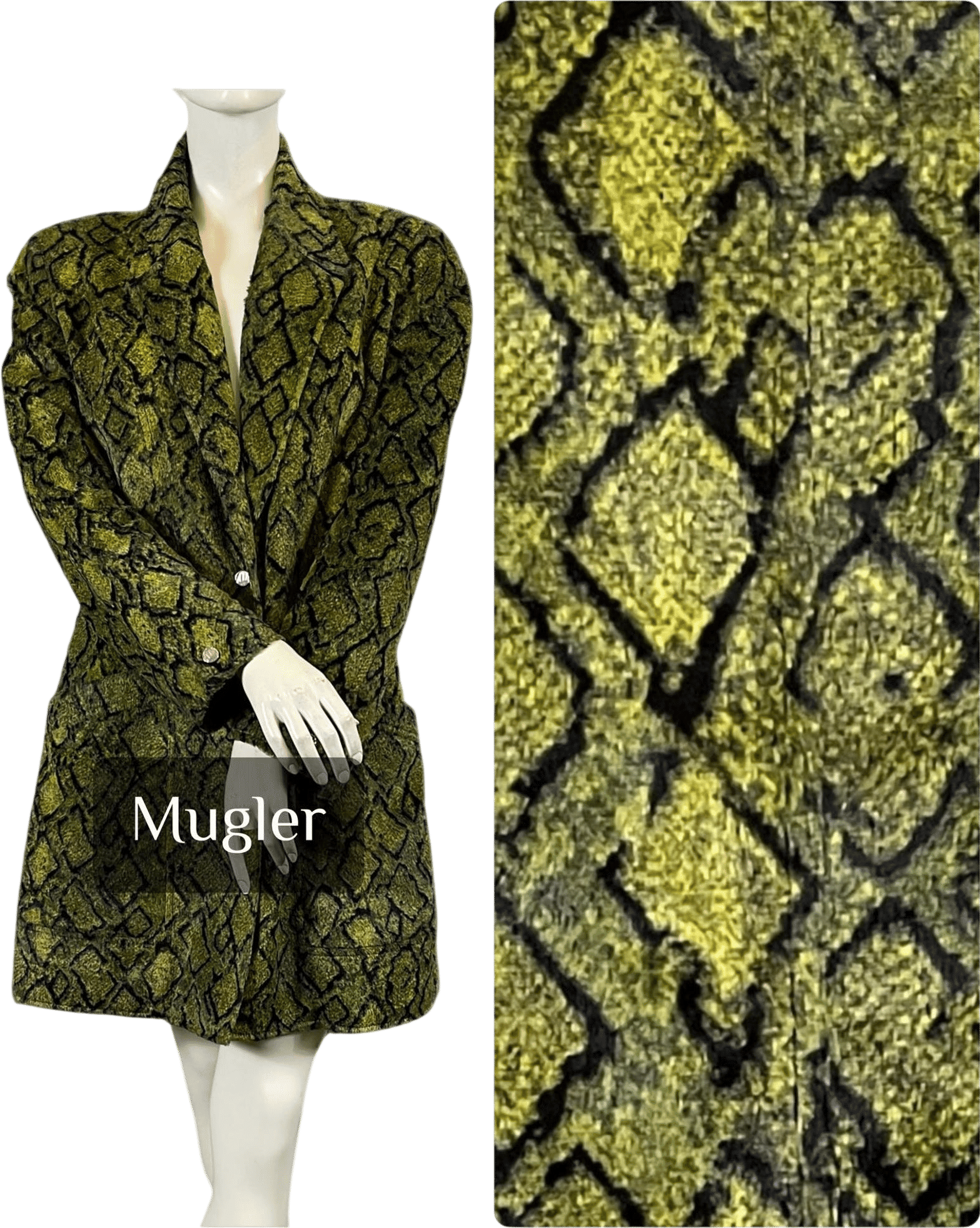 Mugler Snake Longline Coat
