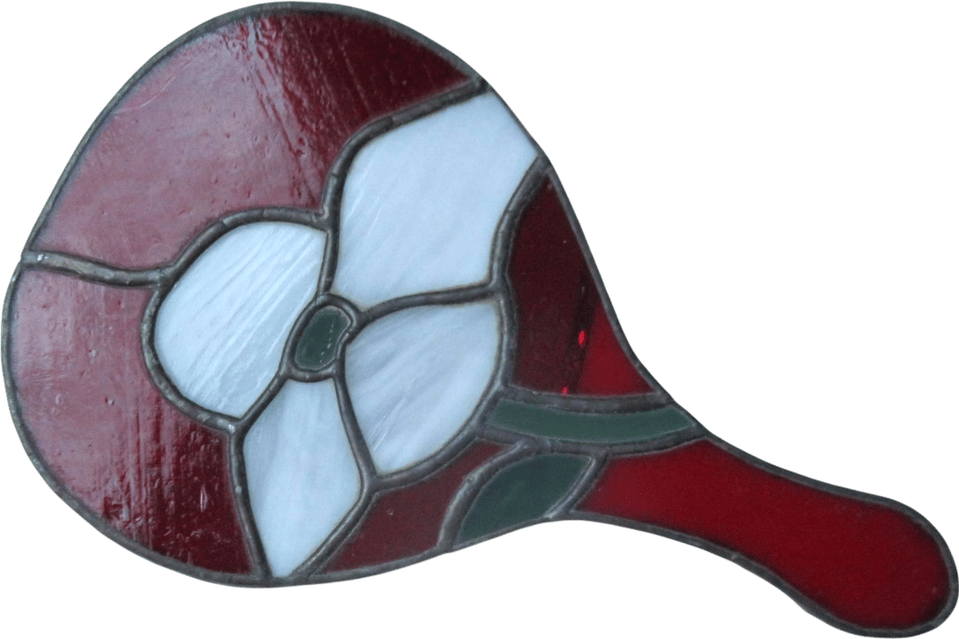 vintage flower stained-glass hand mirror