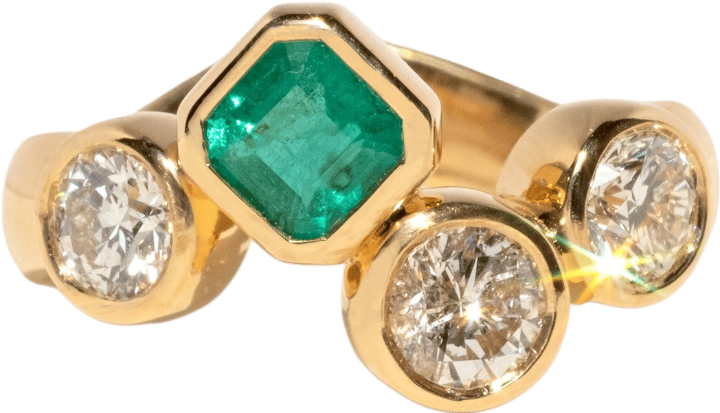Heirloom Diamond and Emerald Ring for Cleo
