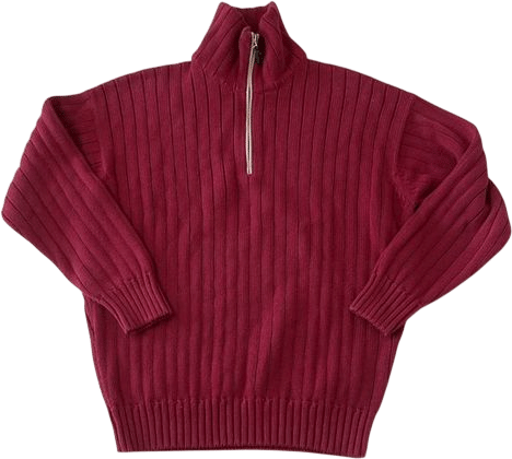 Bergdorf Goodman Women's 100% Heavy Cotton 1/4 Zip Sweater Size M