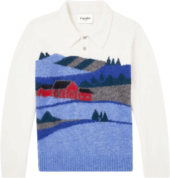 CORRIDOR Alpaca Blend Polo Sweater for Men