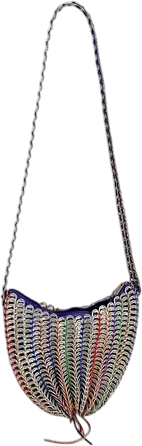 Crochet Shoulder Bag Purse Repurposed Handmade Handbag Soda Can Pull Tab NEW