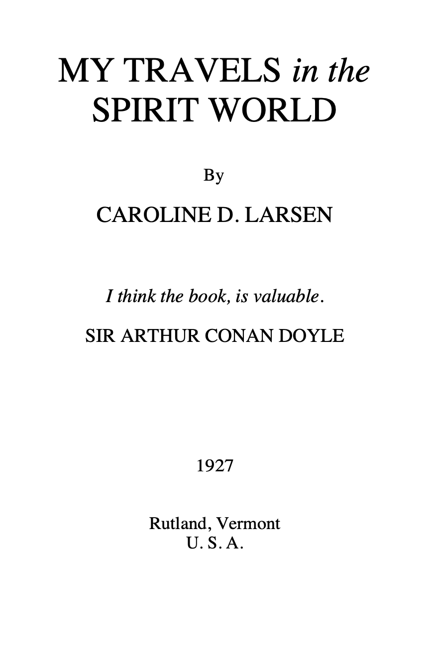 My Travels in the Spirit World