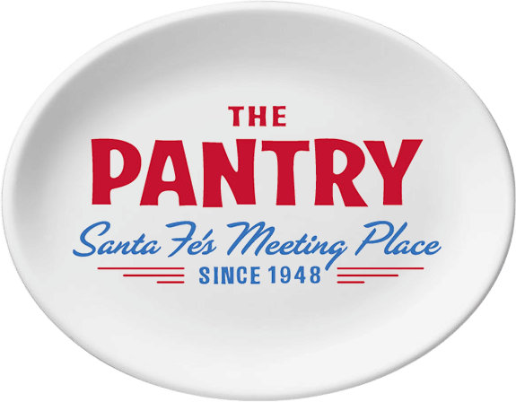 The Pantry for blue corn masa pancakes and green chile in Santa Fe, NM