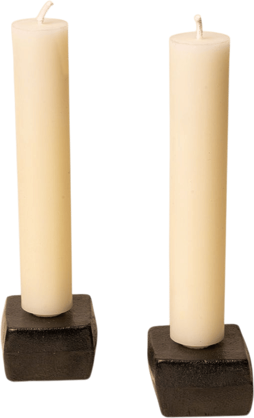 Iron Cube Taper Holders, Set of 2