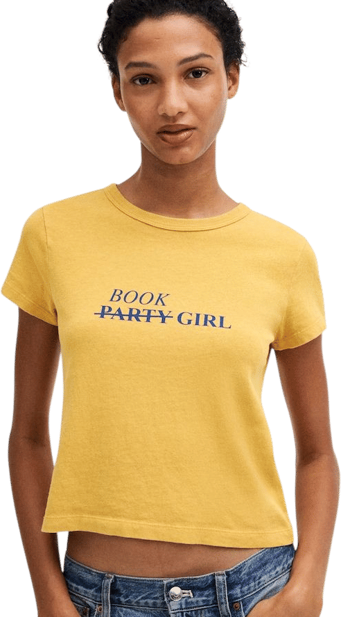 Madewell x NYPL Relaxed Baby Tee in Vintage Jersey