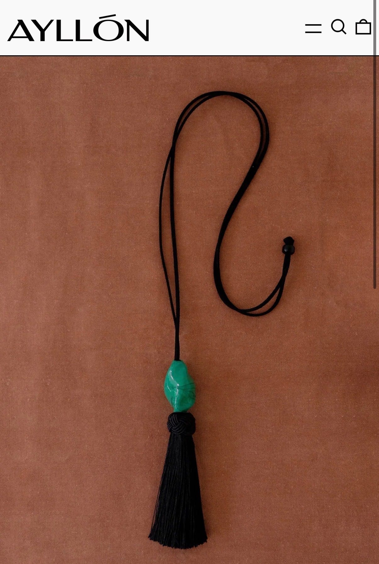 Necklace with Green Glass Pendant