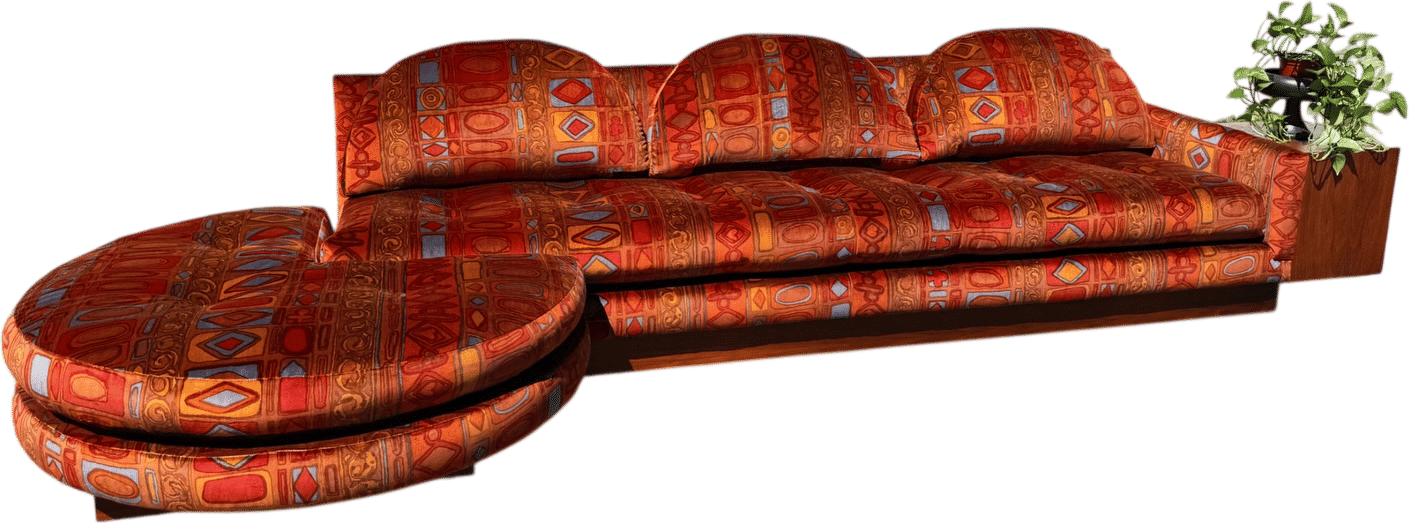Adrian Pearsall Plinth Base Sofa and Ottoman