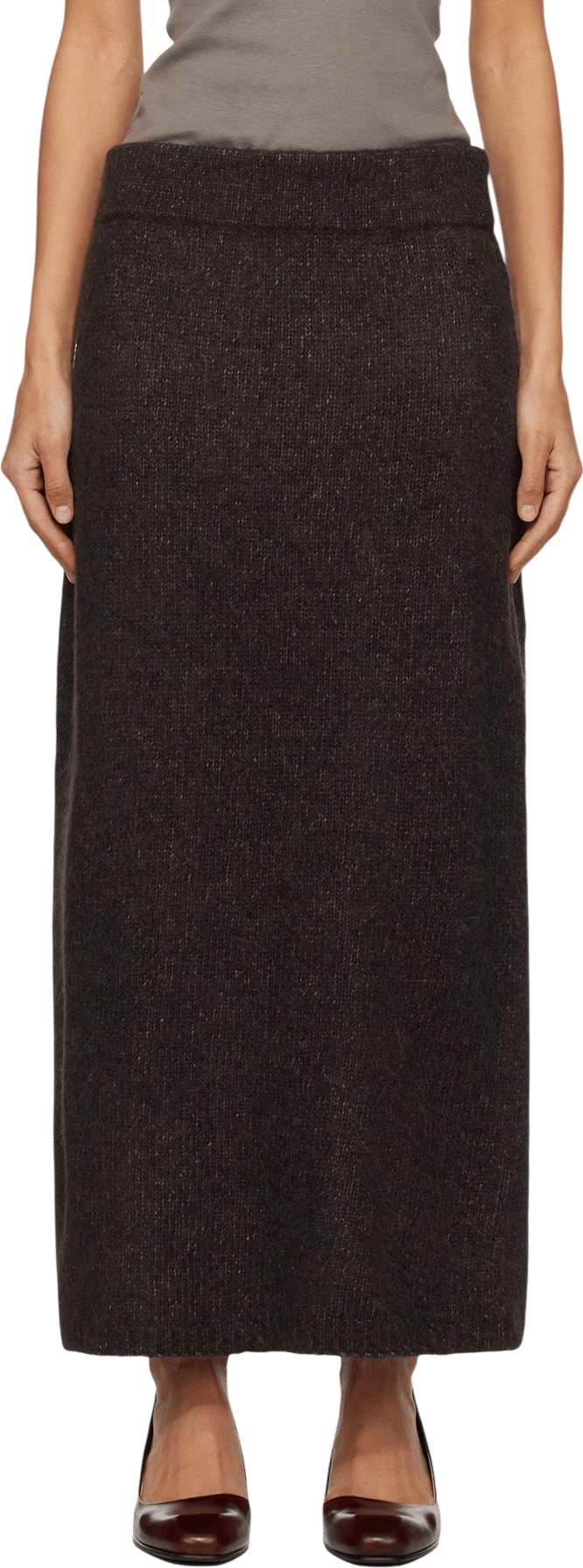 Lauren Manoogian Brown Loft Pencil Midi Skirt