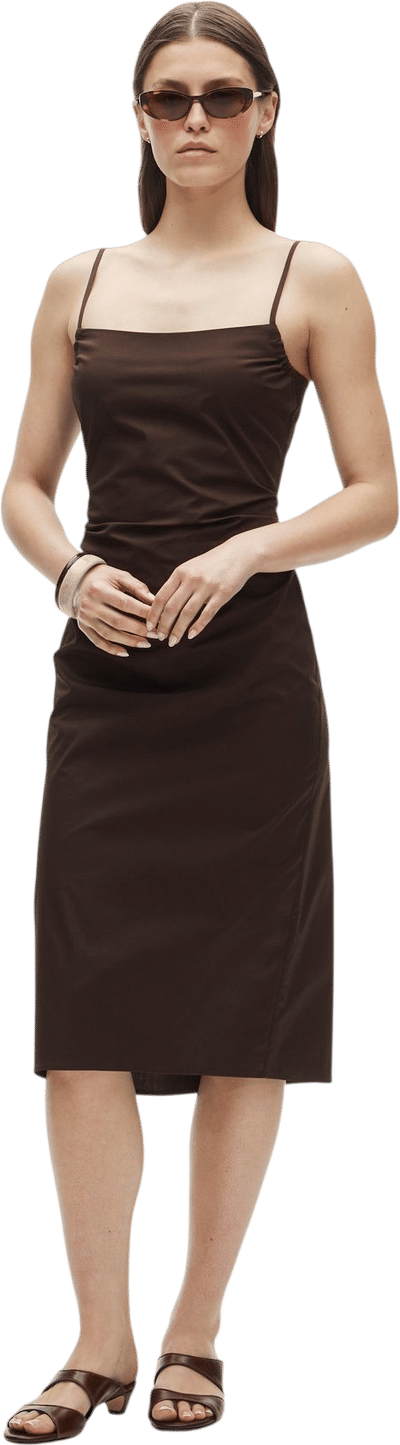 Ruched Poplin Sheath Dress