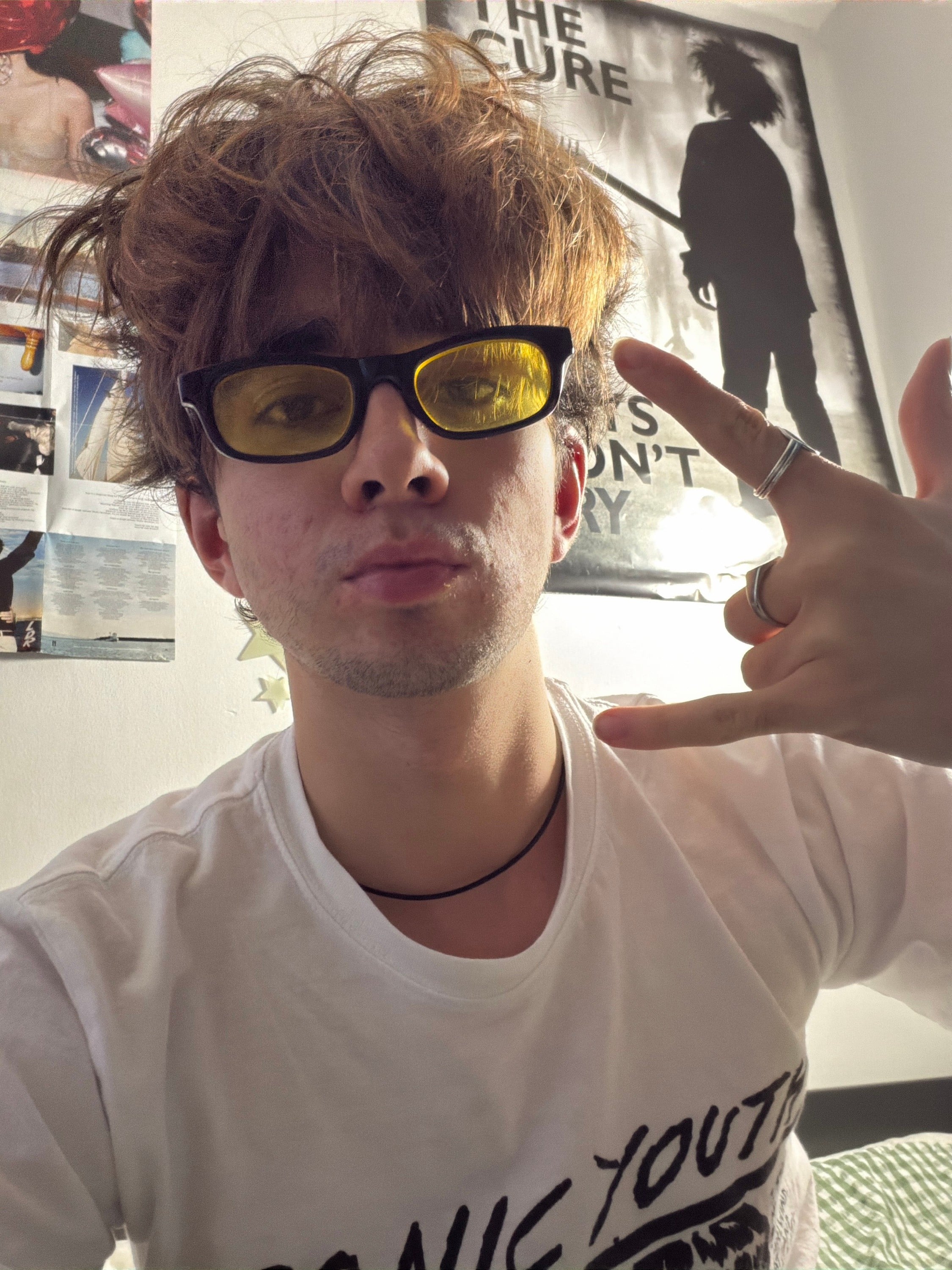 Yellow Tinted Rectangle Sunglasses