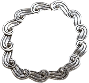 Vintage Los Castillo Taxco Mexican Jewelry | Mid-Century Swirl Design Necklace