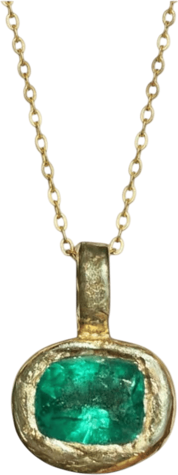 Leto Lama 2.24 Cts Zambia Emerald Cushion Cut Necklace