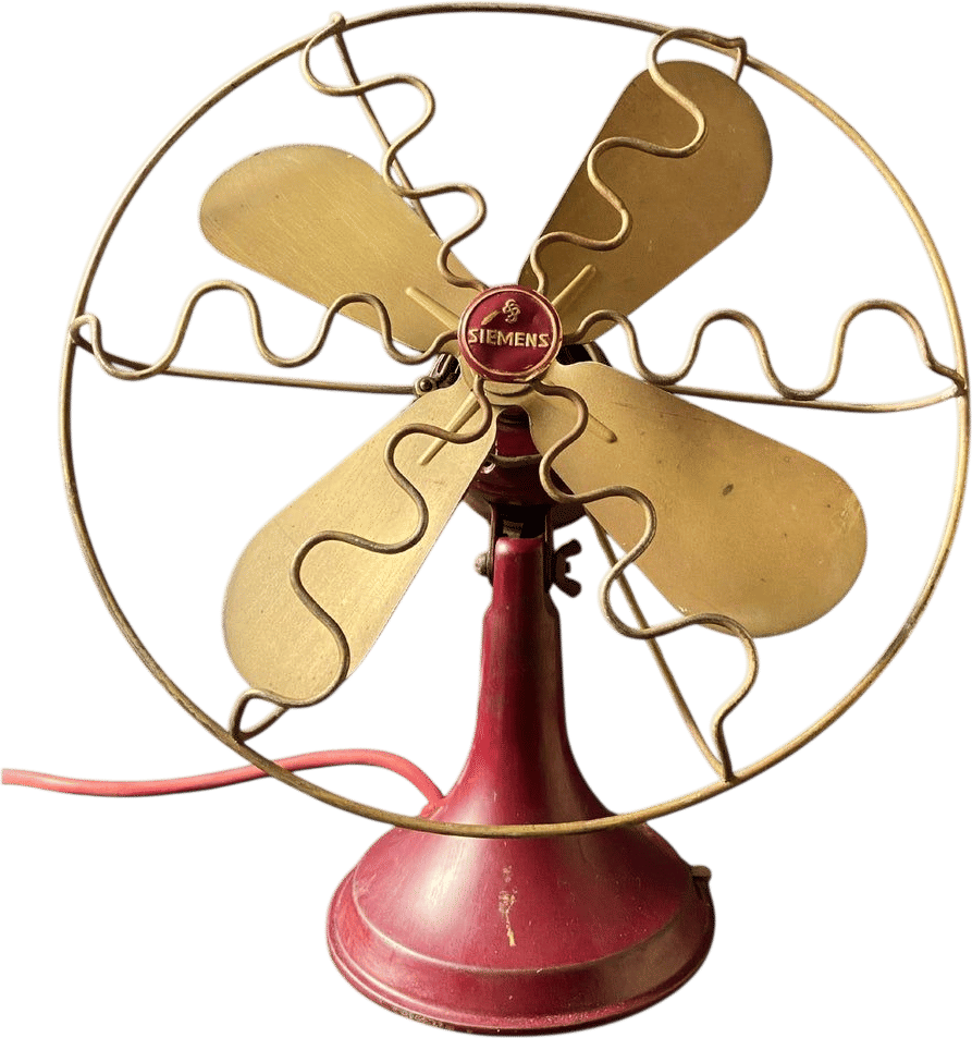 50s Oxblood Fan by Siemens-Schuckert