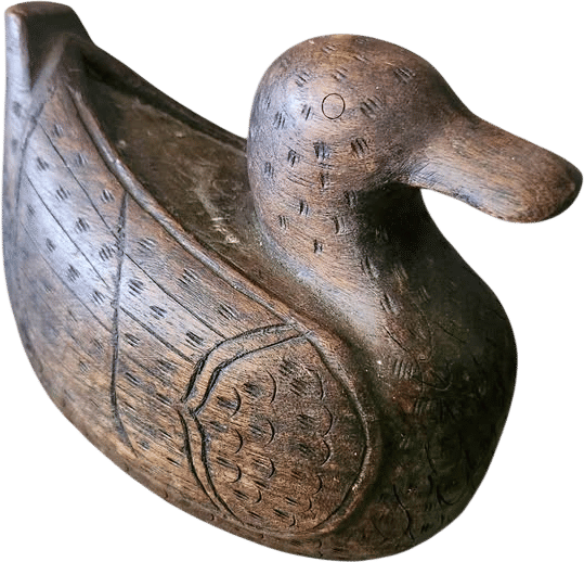 Mid-Century Hand Carved Duck with Hidden Compartment