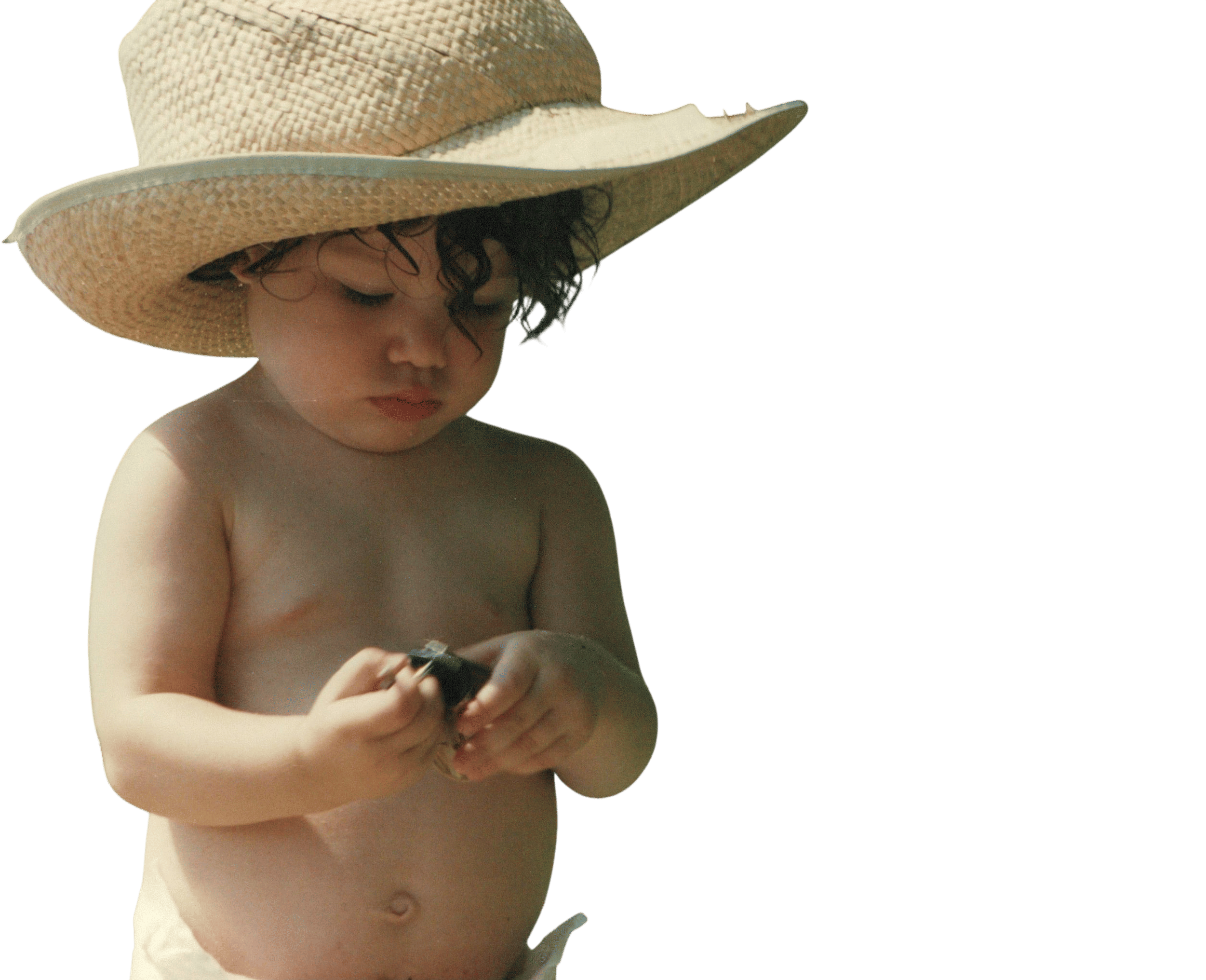 Wearing a giant sun hat to shade your baby in a carrier
